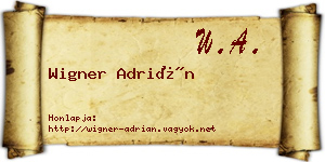 Wigner Adrián névjegykártya