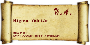 Wigner Adrián névjegykártya